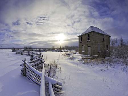 Barn and snow