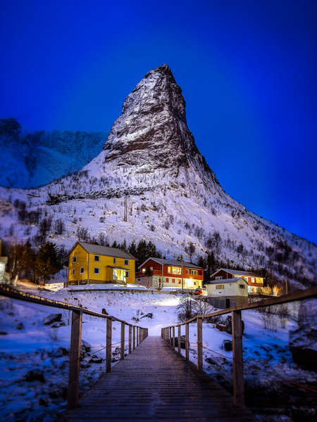 Mountain and Village Lights