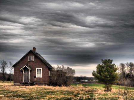 Barn with dramatic sky