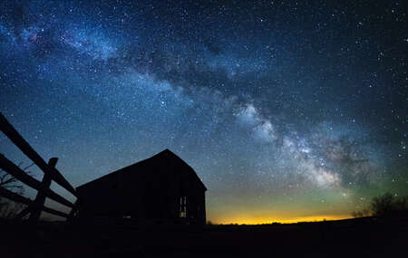 Barn in Front of Milky Way