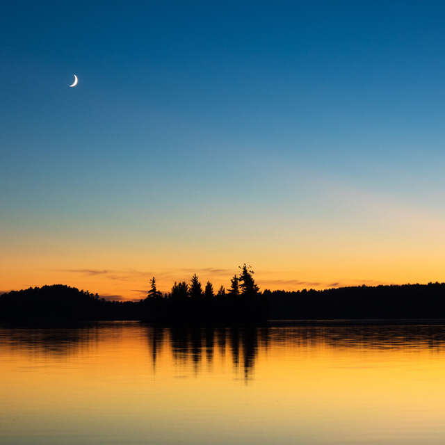 Moon and sunset