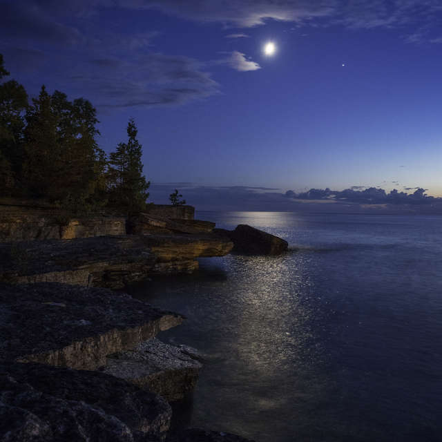 Moonlit lake