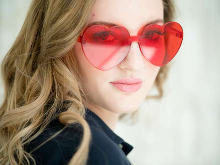 girl with heart sunglasses