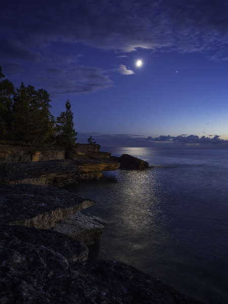 Moonlit lake