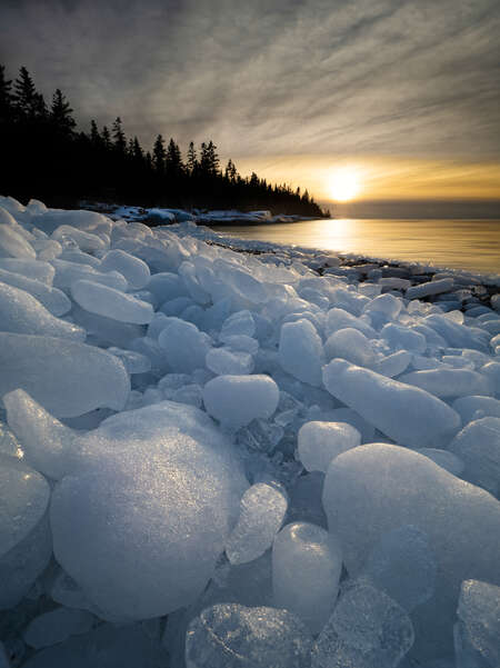 Ice Stones by Lake
