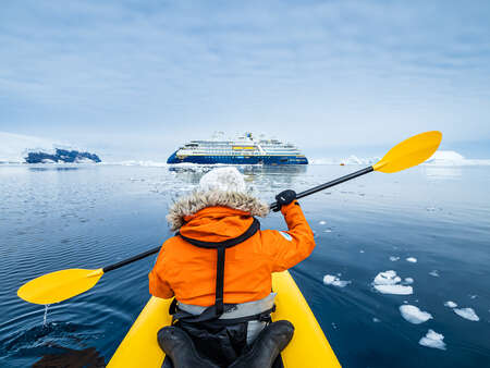 Kayaking icy waters